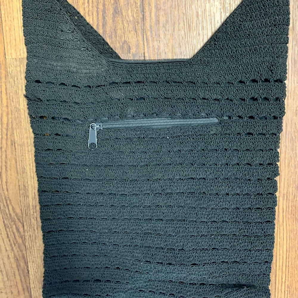 Vintage Black Crochet Crossbody Bag